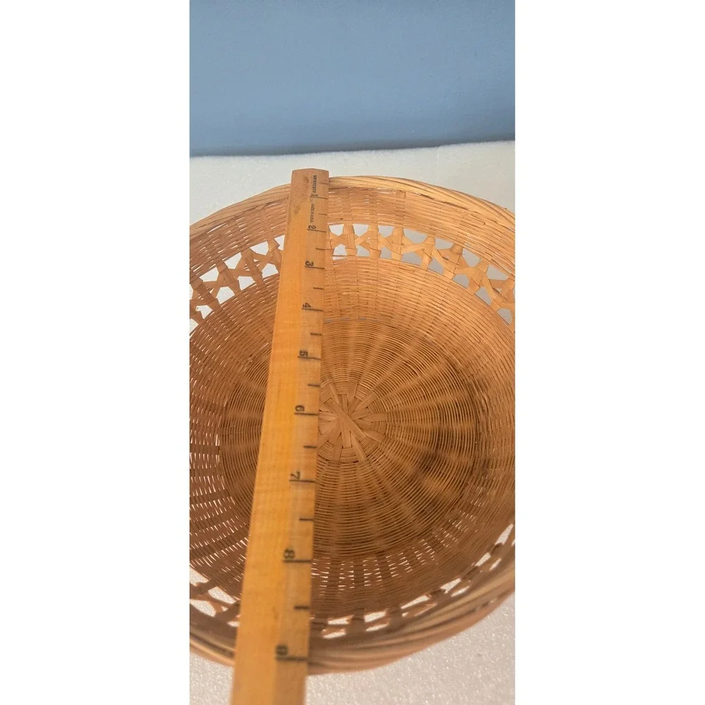Vintage Woven Wicker Basket Set of 3 Natural Wood Boho Home Decor Organizers